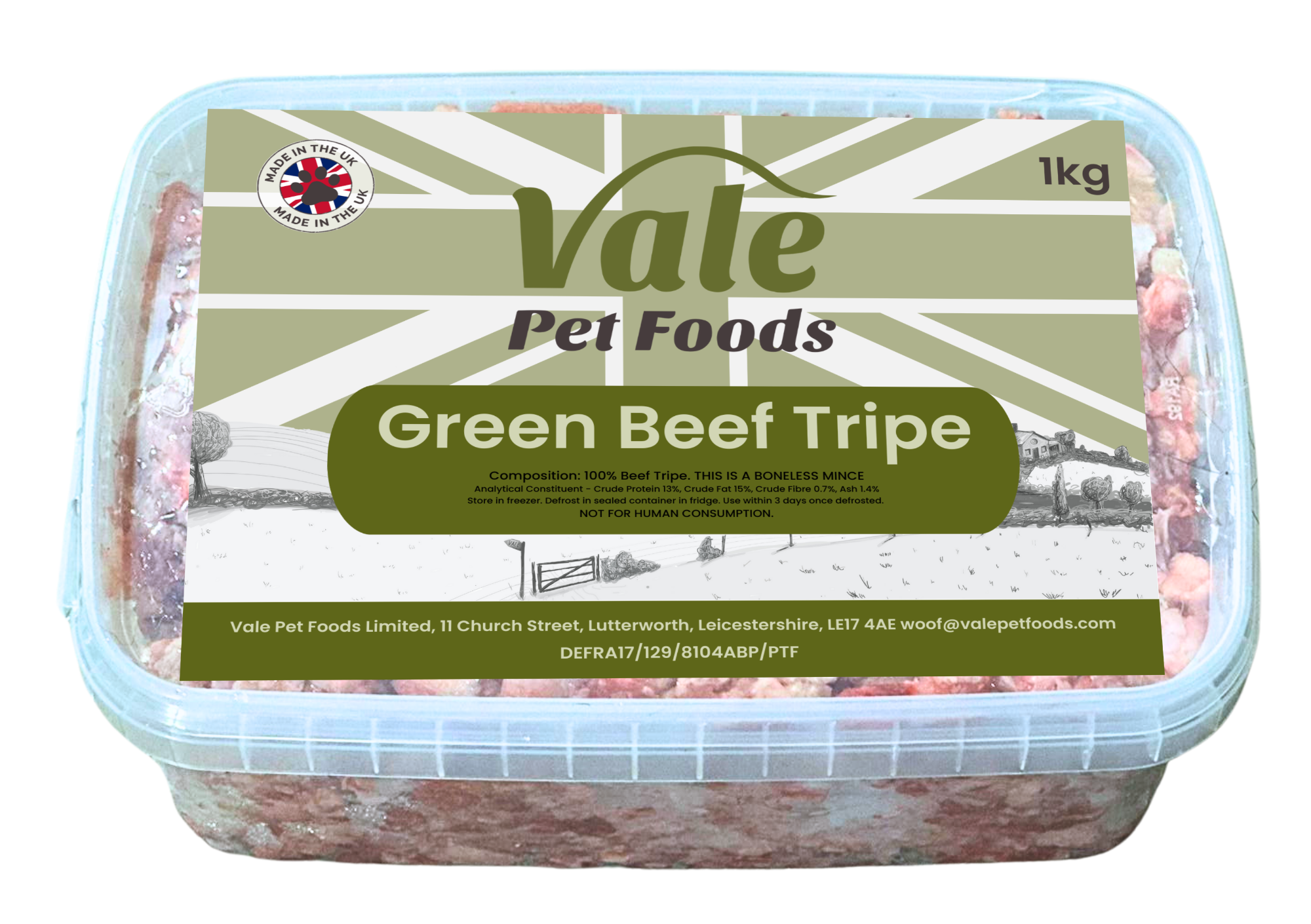 Green top beef tripe