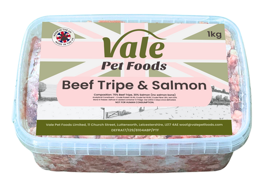 Beef Tripe & Salmon 1kg