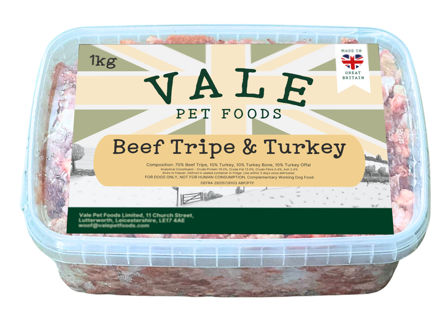 Beef Tripe & Turkey - 1KG