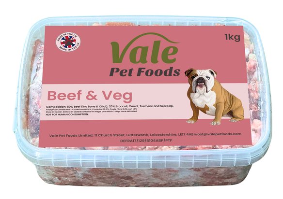 Beef & Veg - 1kg - Raw Dog Food