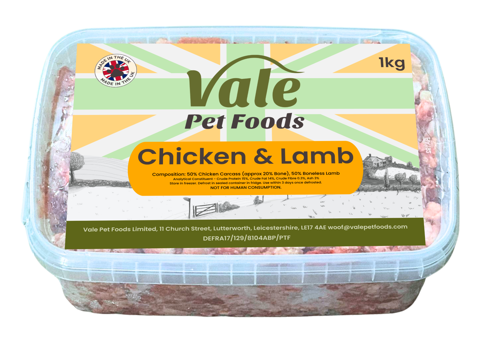 Chicken & Lamb - 1kg - Raw Dog Food