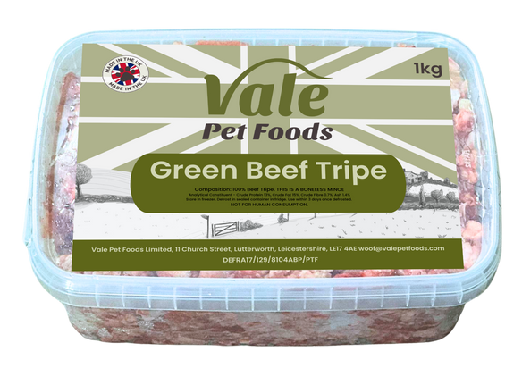 Beef Green Tripe Raw Dog Food - 1kg