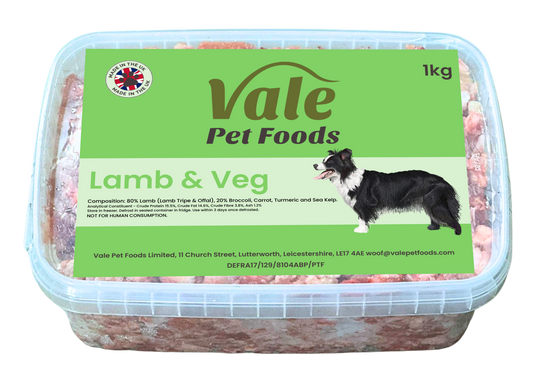 Lamb & Veg - 1kg - Raw Dog Food