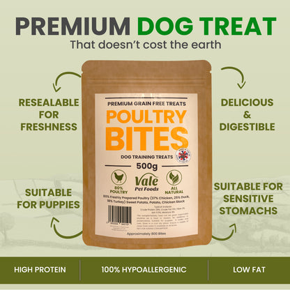 Poultry Bites Dog Treats- 500g