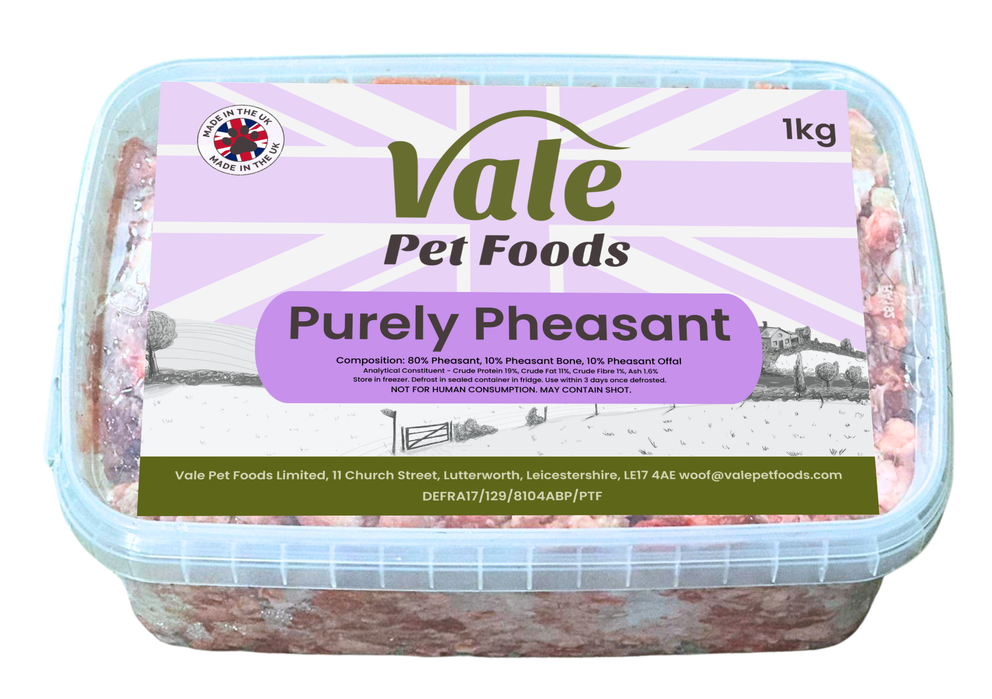Purely Pheasant 80/10/10 - 1kg - Raw Dog Food