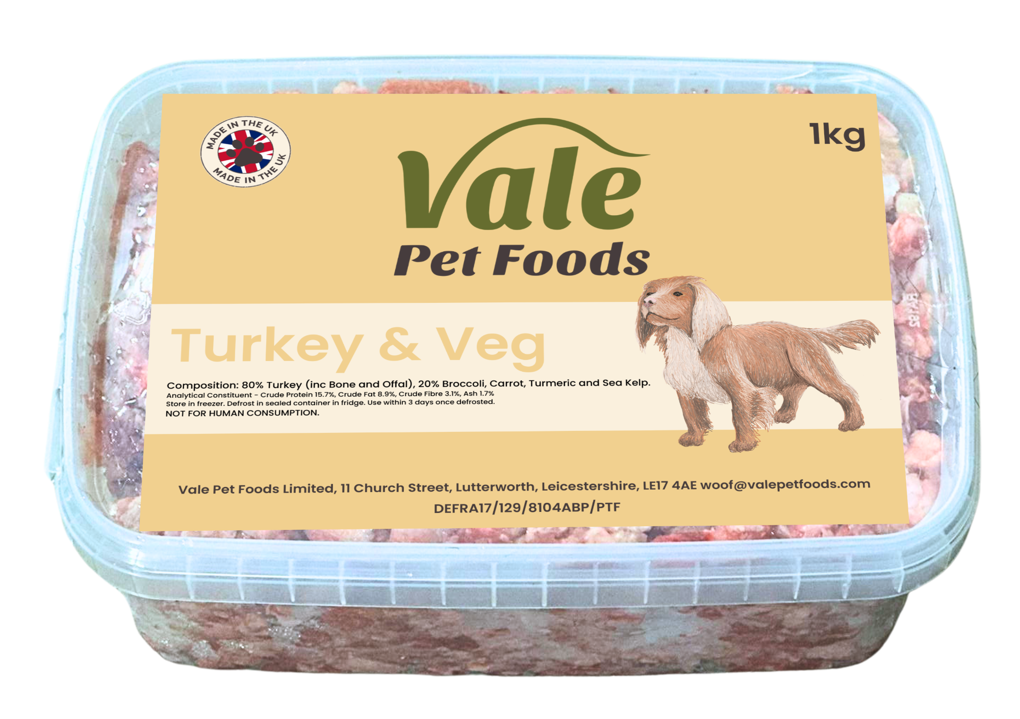 Turkey & Veg - 1kg - Raw Dog Food
