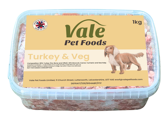 Turkey & Veg - 1kg - Raw Dog Food