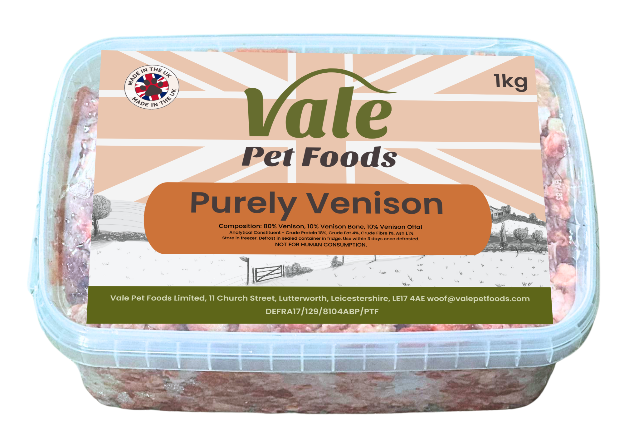 Purely Venison 80/10/10 - 1kg - Raw Dog Food